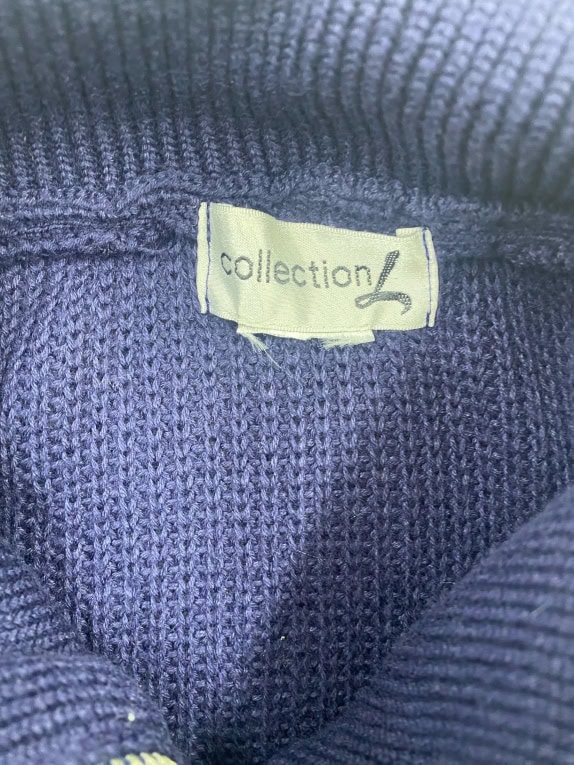 Collection L Ανδρικό Πλεκτό Μπλε με Ψηλό Γιακά 3XL