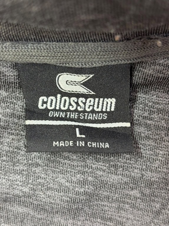 COLOSSEUM QUARTER ZIP PULLOVER COLLEGIATE BLACK CHARCOAL MENS PRE OWNED L
