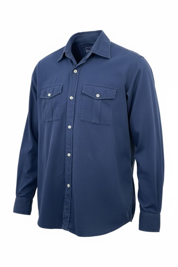 CONTE OF FLORENCE ΠΟΥΚΑΜΙΣΟ VINTAGE DOUBLE POCKET ΜΠΛΕ ΑΝΔΡΙΚΟ L