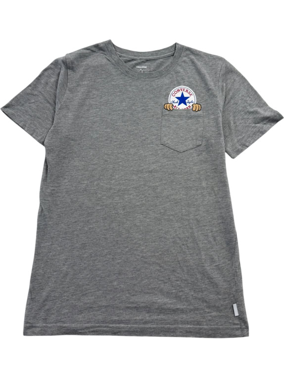 Converse T-Shirt Casual con taschino logo grigio da donna M