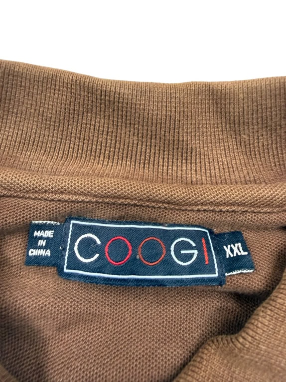 Polo Coogi vintage con logo marrone da uomo XXL