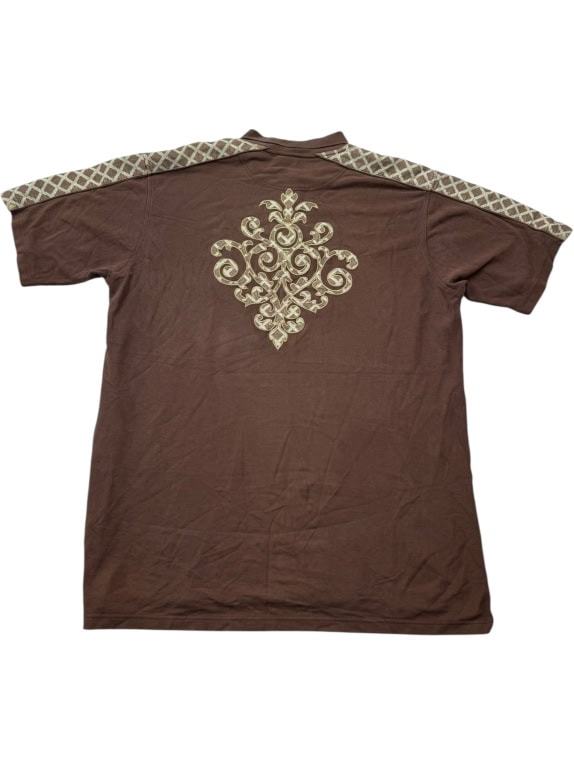 Polo Coogi vintage con logo marrone da uomo XXL