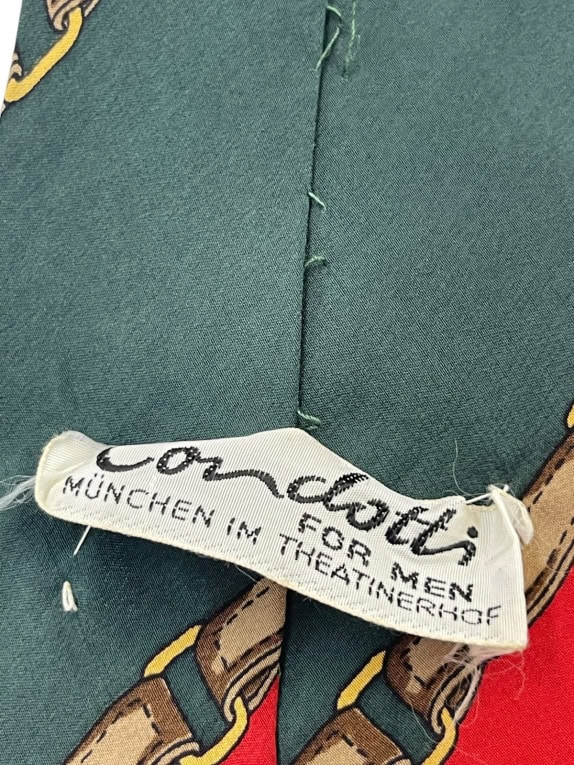 CORNELIANI ΓΡΑΒΑΤΑ RETRO ΣΚΟΥΡΟ ΠΡΑΣΙΝΟ ΑΝΤΡΙΚΟ PRE OWNED