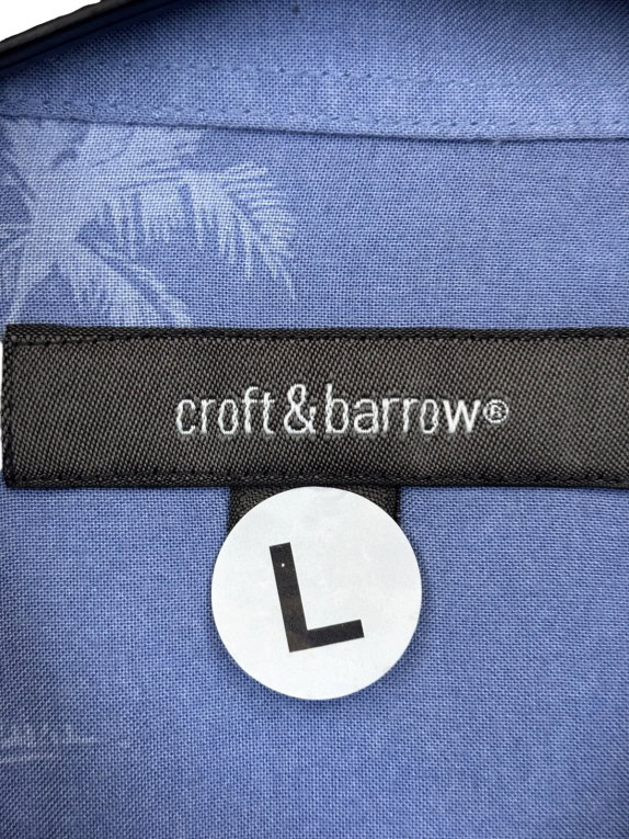 CRAFT AND BARROW SHIRT TROPICAL BLUE MEN PRE OWNED L