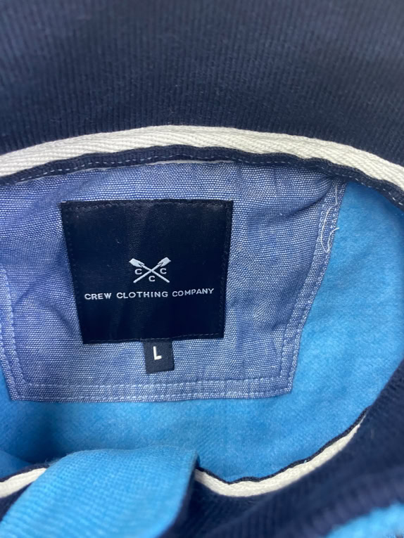 Crew Clothing Company Φούτερ 1/4 Zip Casual Logo Μπλε Ανδρικό L