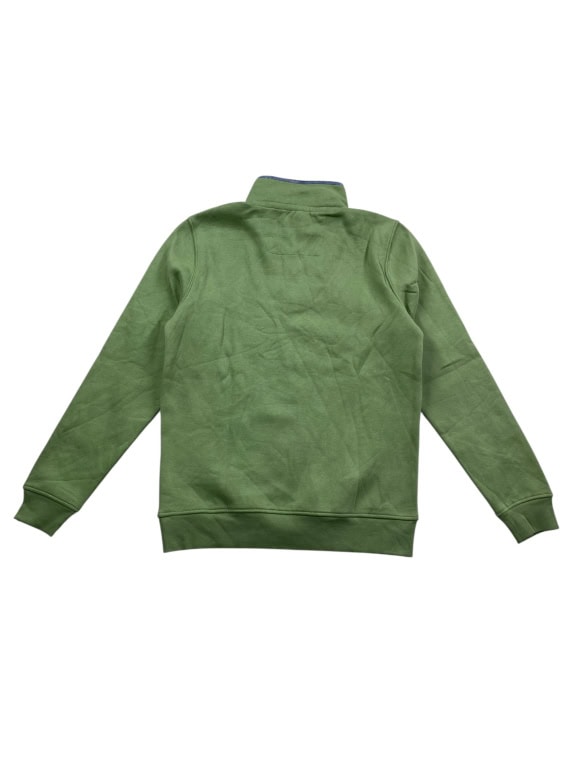 CREW CLOTHING COMPANY Felpa casual con mezza zip e logo da uomo verde M
