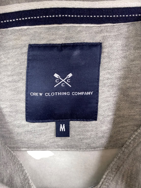 Crew Clothing Company Φούτερ Hoodie Casual Λογότυπο Γκρι Ανδρικό M