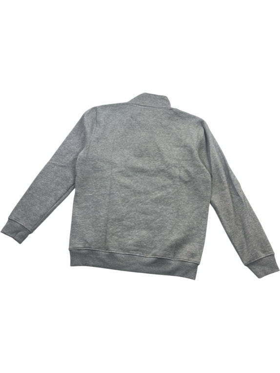 CREW CLOTHING COMPANY Felpa casual con zip a 1/4 con logo ricamato grigio da uomo Large