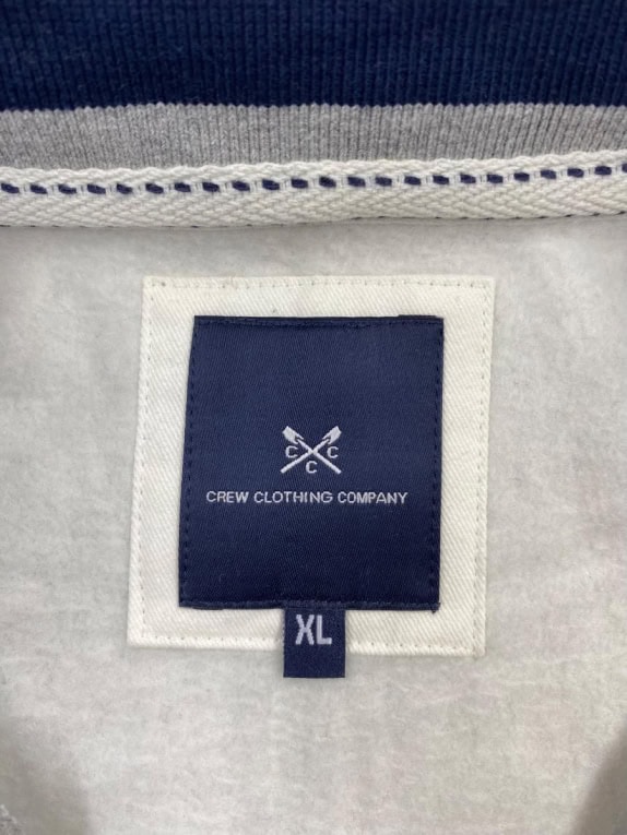 CREW CLOTHING COMPANY Felpa con zip a 1/4 logo minimal grigio da uomo XL