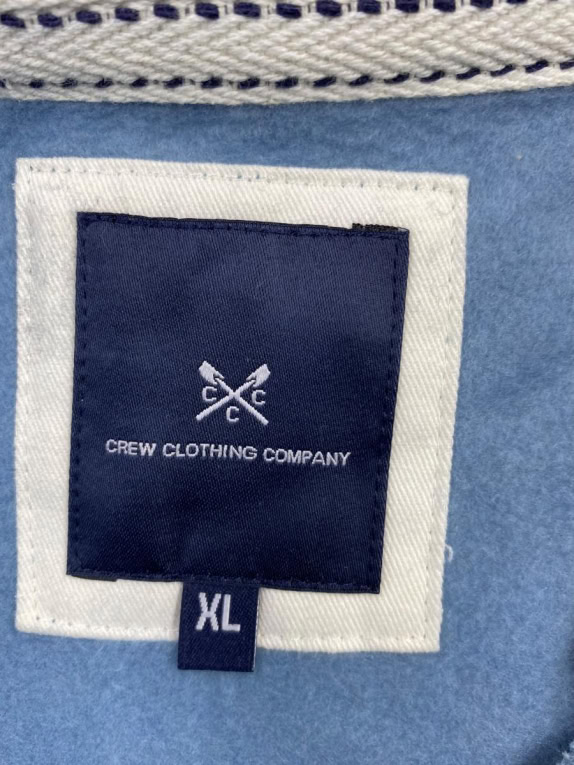 CREW CLOTHING COMPANY 1/4 ZIP SWEATSHIRT BLUE MEN'S XL