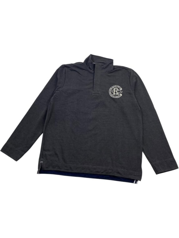 CREW CLOTHING COMPANY RUGBY CLUB ΜΠΛΟΥΖΑ ΜΕ ΚΟΥΜΠΙΑ LOGO PATCH ΑΝΘΡΑΚΙ ΑΝΔΡΙΚΟ XL