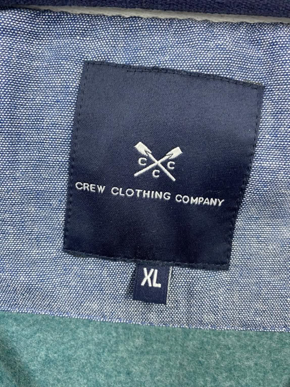 CREW CLOTHING ΦΟΥΤΕΡ ΜΕ ΦΕΡΜΟΥΑΡ CASUAL ΛΟΓΟΤΥΠΟ ΠΡΑΣΙΝΟ-ΠΕΤΡΟΛ ΑΝΔΡΙΚΟ XL