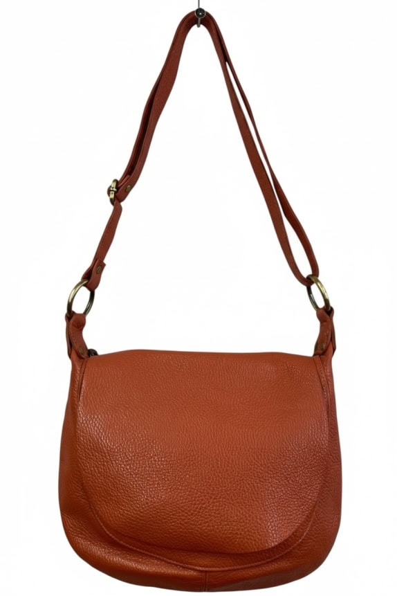 CROSSBODY ΤΣΑΝΤΑ ΩΜΟΥ ΔΕΡΜΑΤΙΝΗ ΠΟΡΤΟΚΑΛΙ