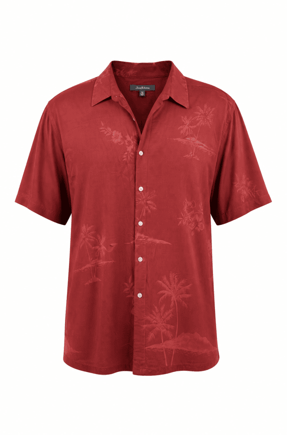 CRUISE PAINTING SHIRT TROPICAL RED MENS PRE OWNED XL