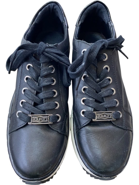 CULT SNEAKERS PLATFORM NERE DONNA PRE OWNED EU 39