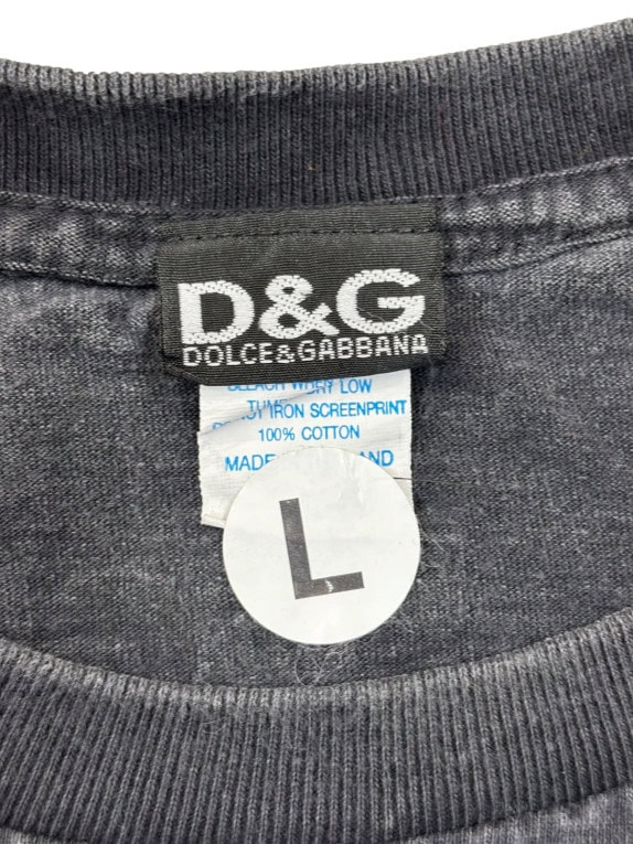 D G DOLCE GABBANA T SHIRT GRAPHIC FADED BLACK UOMO PRE OWNED L