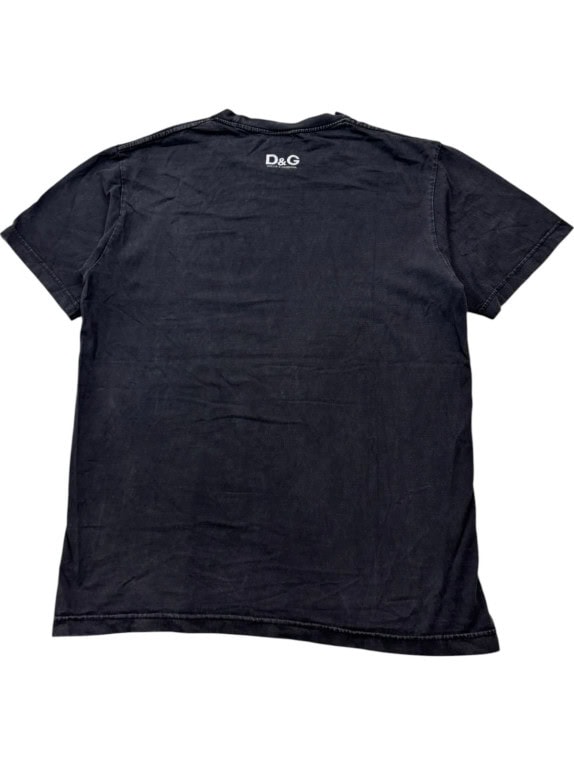 D G DOLCE GABBANA T SHIRT GRAPHIC FADED BLACK UOMO PRE OWNED L