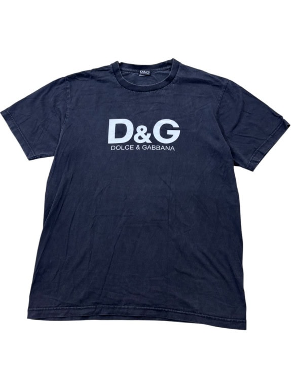 D G DOLCE GABBANA T SHIRT GRAPHIC FADED BLACK UOMO PRE OWNED L