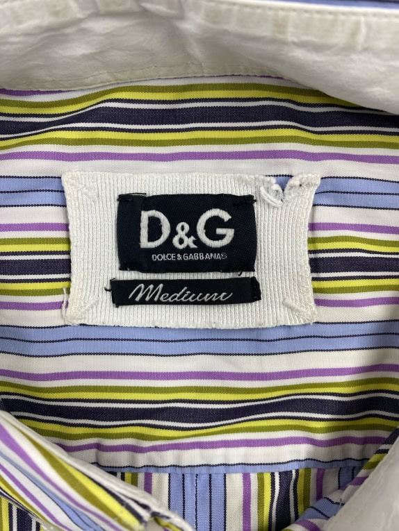 D&G CAMICIA A RIGHE MULTICOLORE DA UOMO L