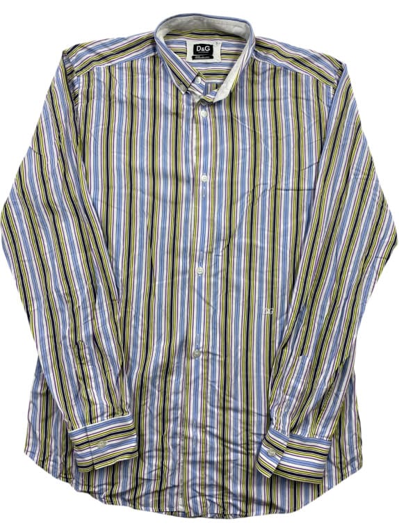 D&G CAMICIA A RIGHE MULTICOLORE DA UOMO L