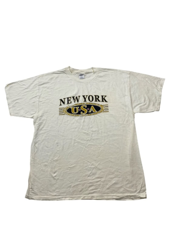 Delta Pro Weight New York USA Graphic T-Shirt Λευκό Unisex
