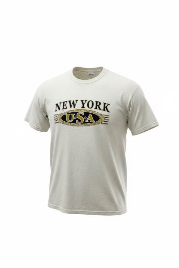 Delta Pro Weight New York USA Graphic T-Shirt Λευκό Unisex