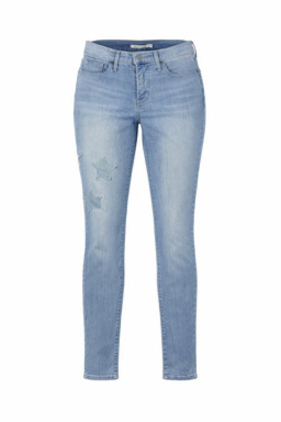 LEVIS . JEANS STRAIGHT LEG WASHED BLUE GYNAIKEIO PRE OWNED XS