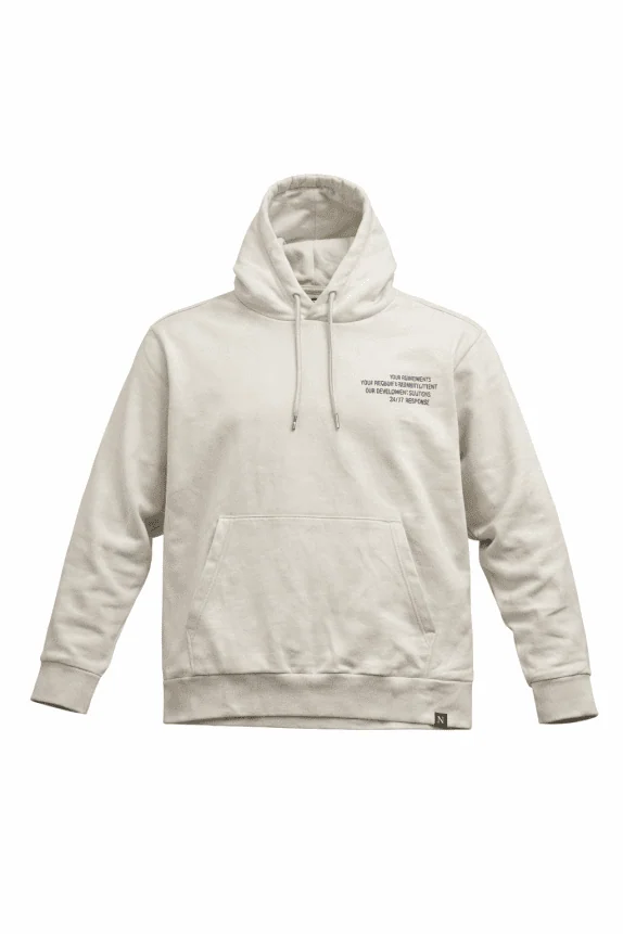 Denim Tom Tailor Φούτερ Hoodie Oversized Logo Print Εκρού Ανδρικό XXL