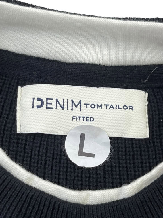 DENIM TOM TAILOR MAGLIONE IN MAGLIA MINIMAL BLU NAVY UOMO PRE OWNED L