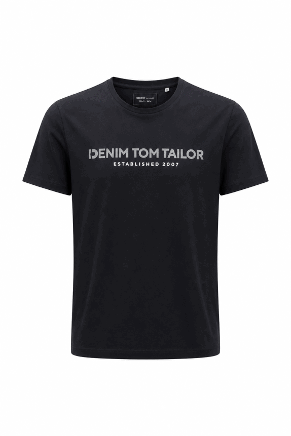DENIM TOM TAILOR T SHIRT MINIMAL ΜΑΥΡΟ ΑΝΤΡΙΚΟ PRE OWNED XL