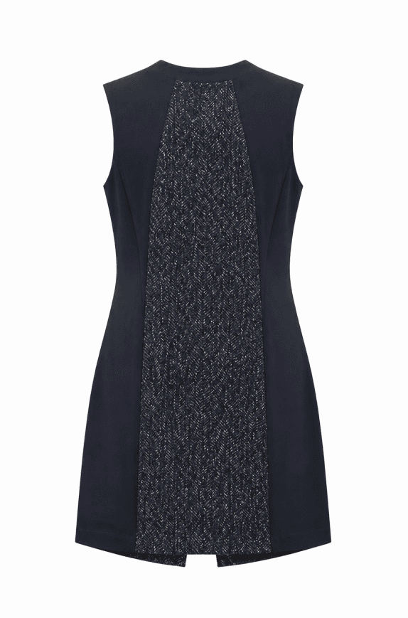 DESIGUAL MINI DRESS MONOCHROME BLACK WOMEN PRE OWNED S