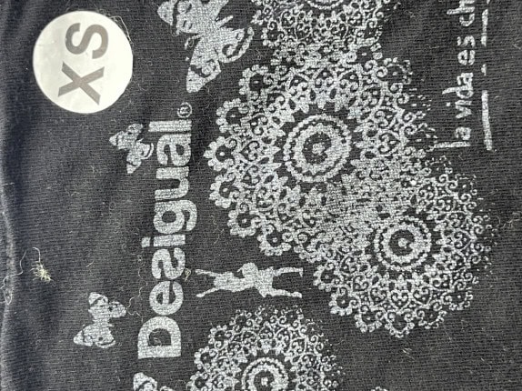DESIGUAL ΜΑΚΡΥΜΑΝΙΚΗ ΜΠΛΟΥΖΑ GRAPHIC ΜΑΥΡΟ ΓΥΝΑΙΚΕΙΟ PRE OWNED XS