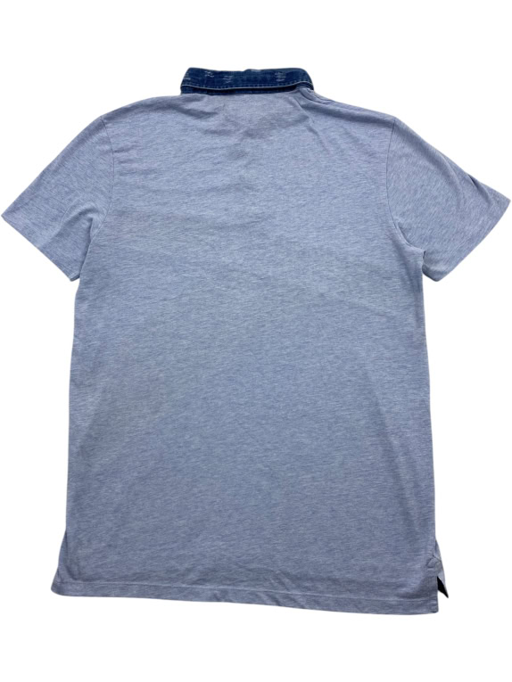 DESIGUAL Polo con colletto in denim e logo blu da uomo XL