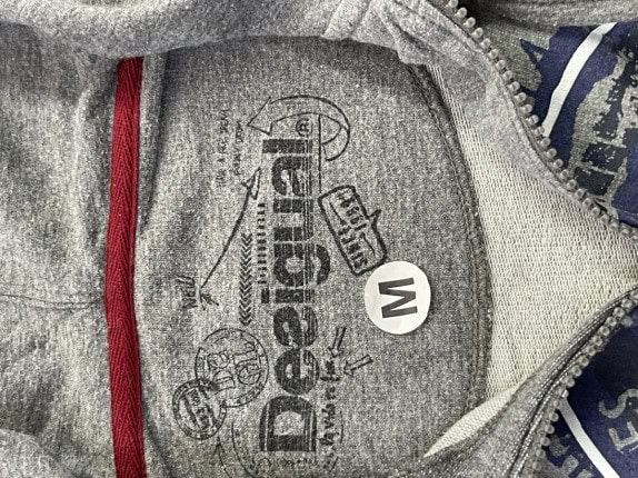 DESIGUAL ZIP HOODIE GRAPHIC GRIGIO DONNA PRE OWNED M