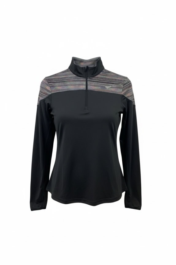 DIADORA Top sportivo 1/4 zip Multicolore-Nero da donna M