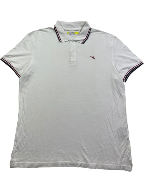 DIADORA Polo T-Shirt White Logo UNISEX XL