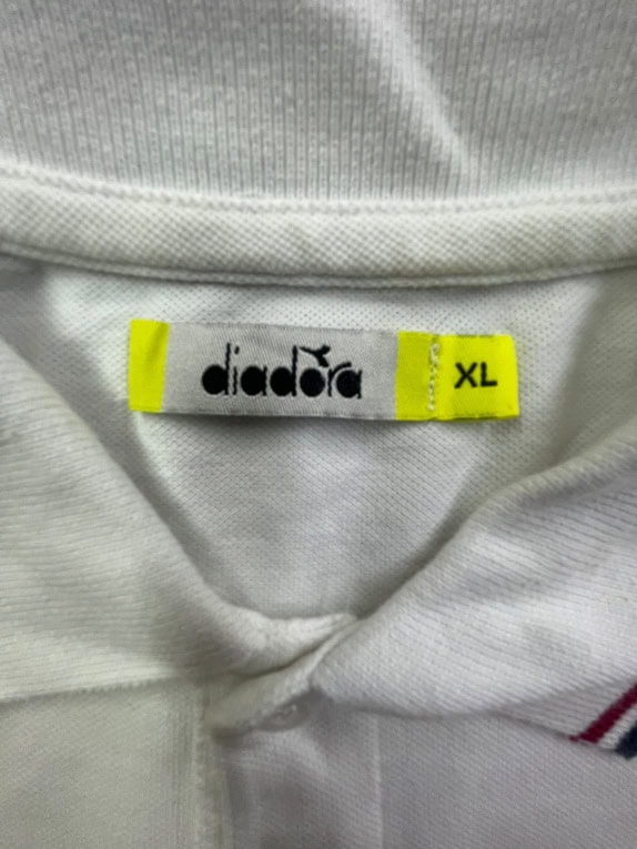 DIADORA Polo T-Shirt White Logo UNISEX XL