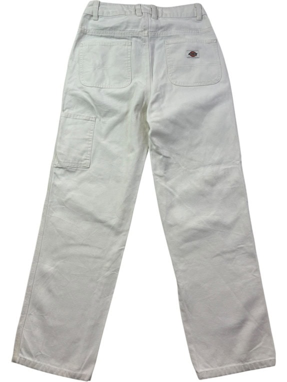 DICKIES CARPENTER PANTS WORKWEAR OFF WHITE MEN PRE OWNED S