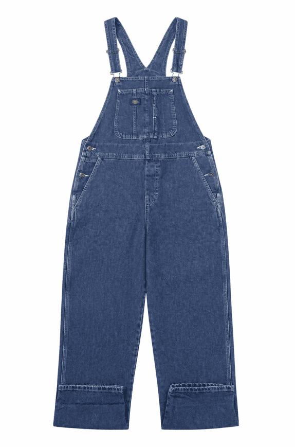 DICKIES DUNGAREES DENIM BLUE UNISEX PRE OWNED L