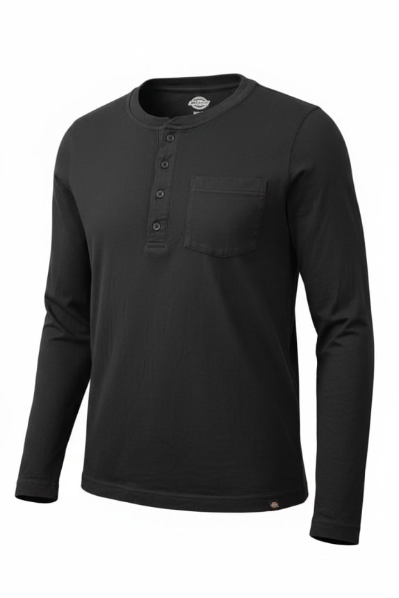 Dickies Μαύρη Μακρυμάνικη Μπλούζα Henley