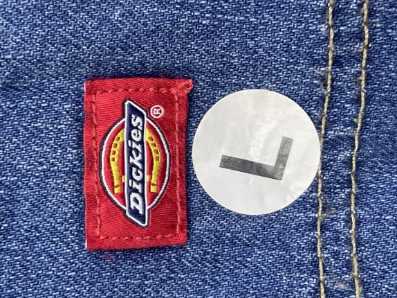 DICKIES PINAFORE DENIM OVERALLS BLUE WOMEN PRE OWNED L