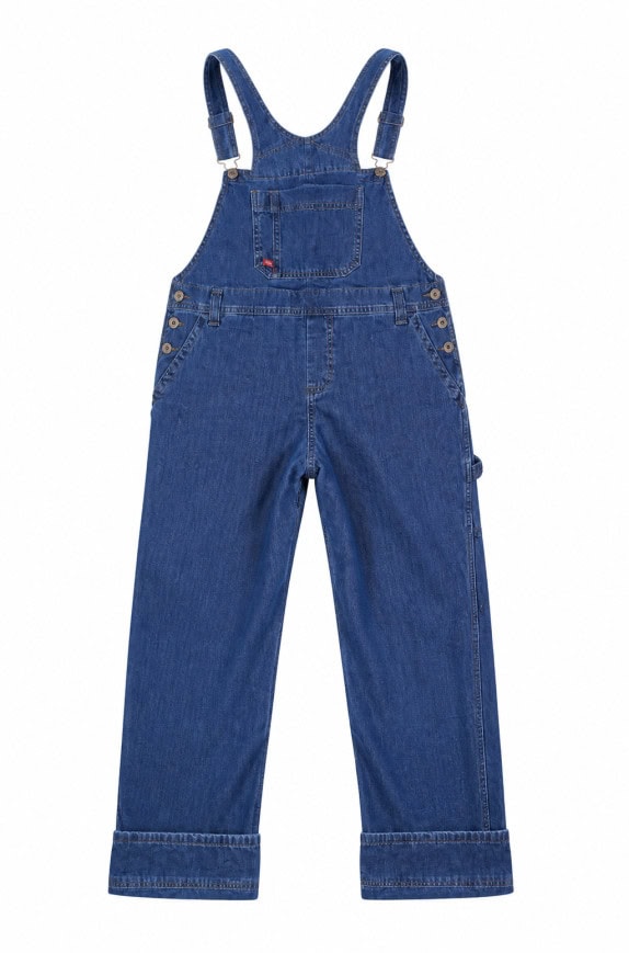 DICKIES PINAFORE DENIM OVERALLS BLUE WOMEN PRE OWNED L