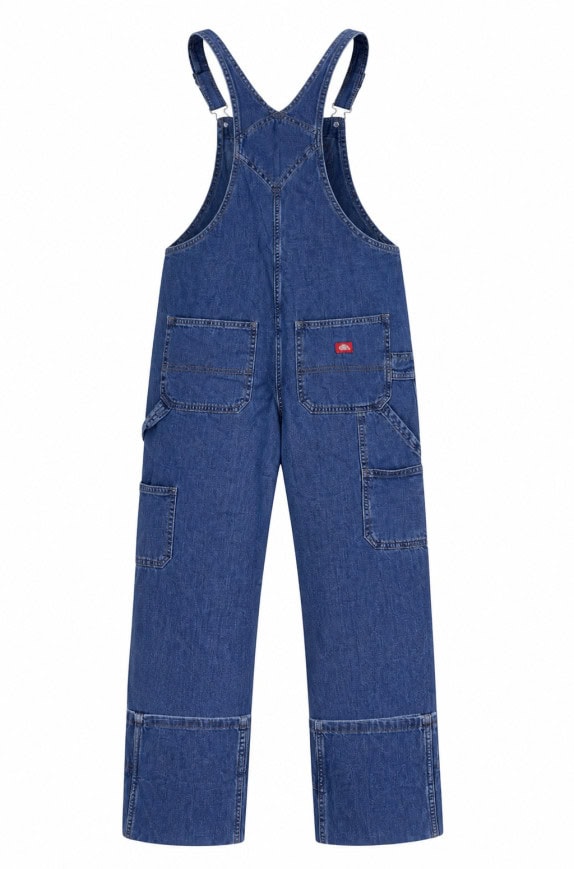 DICKIES PINAFORE DENIM OVERALLS BLUE WOMEN PRE OWNED L