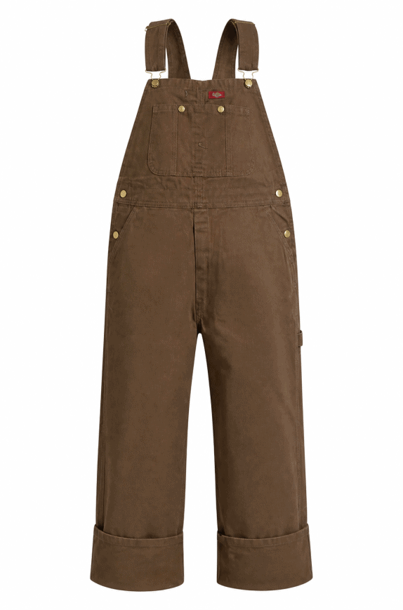 DICKIES SALOPETTE WORKWEAR BROWN MENS PRE OWNED L
