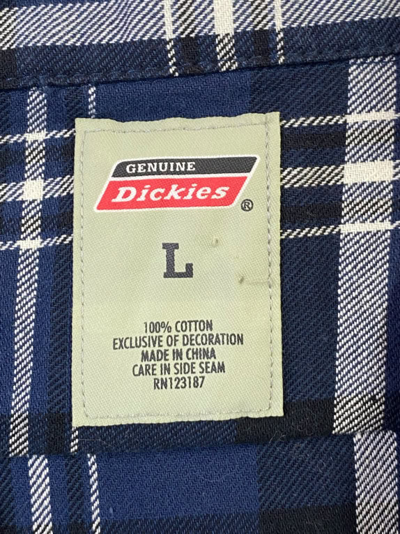 DICKIES ΠΟΥΚΑΜΙΣΟ ΚΑΡΟ SHORT SLEEVE NAVY ΑΝΤΡΙΚΟ PRE OWNED L