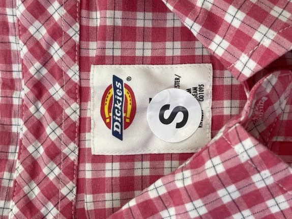 DICKIES SHIRT CHECKED PINK WOMEN PRE OWNED S