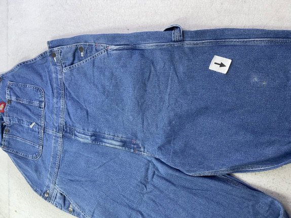 DICKIES SALOPETTE DENIM WORKWEAR WASHED BLUE UNISEX PRE OWNED 3XL