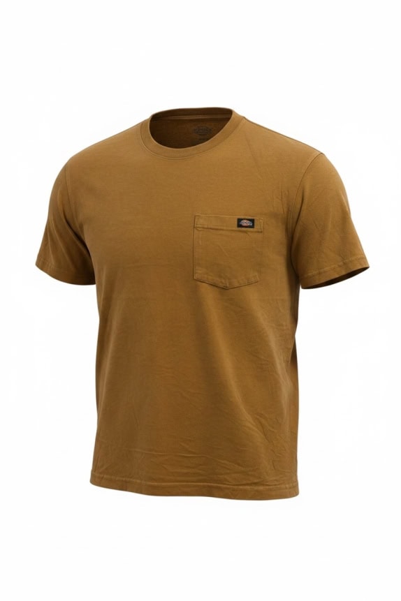 DICKIES T-shirt με Τσέπη Καφέ UNISEX Μέγεθος M
