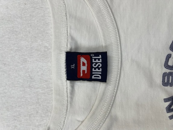 DIESEL GRAPHIC TEE MINIMAL OFF WHITE UNISEX PRE OWNED