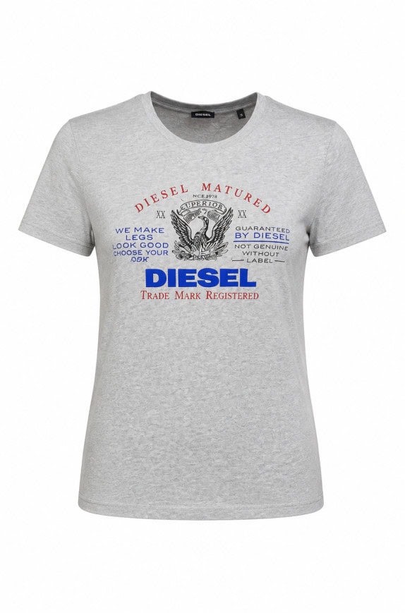 DIESEL GRAPHIC TEE RETRO ΓΚΡΙ ΓΥΝΑΙΚΕΙΟ PRE OWNED M